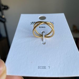 NWT Madewell Crossover Ring Gold Plated Brass Size 7
